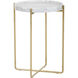 Liv 20.5 X 15 inch White / Yellow Gold End Table
